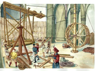 Renaissance : reconstruction du chantier de la coupole de l