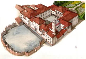 Vue du palais Arese Borromeo, construit au XVIIe siècle, à Cesano Maderno, Italie