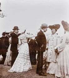Personnes élégantes au galop, Parc des Cascine, Florence