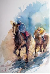 Tableau « Jockeys au galop »