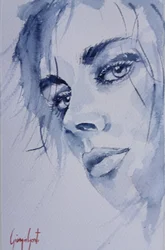 Portrait au regard indigo