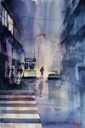 Une nuit pluvieuse en ville