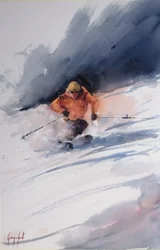 Skieur dans la poudreuse