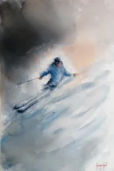Skieur dans la poudreuse