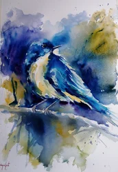 Oiseau bleu éclatant