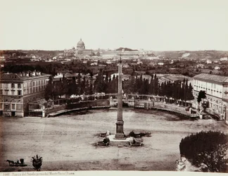 Vue de la Piazza del Popolo depuis le Pincio (ou colline Pinciano), Rome