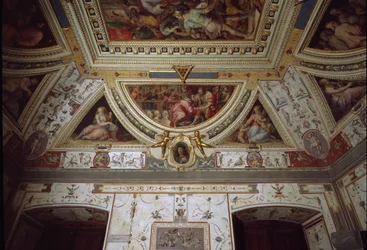 Détail de la salle de Lorenzo il Magnifico représentant sa visite à Naples (fresque)