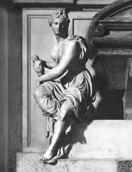 Monument à Michel-Ange Buonarroti, détail de la personnification de la sculpture