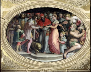 Le pape Clément VII marie Catherine de Médicis et Henri II de France, le 28 octobre 1533, de la «Sala di Clemente VII»