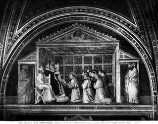 Le pape Innocent III (1160-1216) approuvant la règle