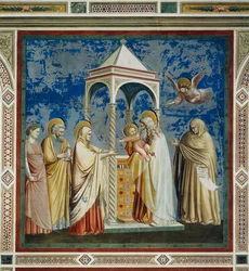 Présentation de Jésus au Temple, par Giotto (1267-1337), détail du cycle de fresques Vie et Passion du Christ