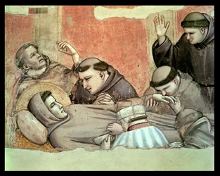 La Mort de Saint François, détail de Saint François et des moines (détail)