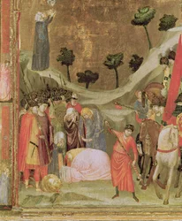 Le martyre de Saint Paul, panneau droit du triptyque Stefaneschi, vers 1320 (tempera sur panneau) (détail)