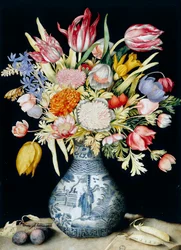 Vase en porcelaine chinoise avec fleurs