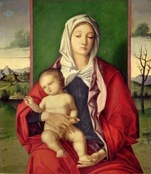 Madone et enfant (huile sur panneau)