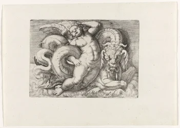 Putto chevauchant un monstre marin