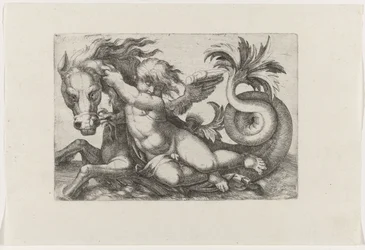 Putto chevauchant un hippocampe