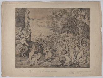 Putti devant une statue de Vénus, d
