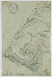 Dessin, étude : Une main gauche en position penchée, vers 1650