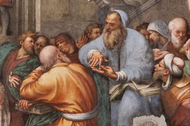 La Dispute de Sainte Catherine avec les philosophes, 1530-32 (fresque) (détail)