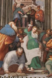 La dispute de Sainte Catherine avec les philosophes, 1530-32 (détail)
