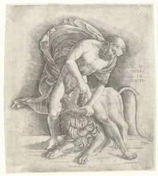 Hercule combattant le lion de Némée
