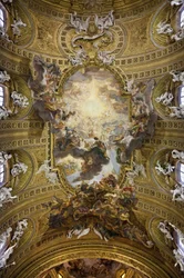 Le Triomphe du nom de Jésus, une fresque en trompe-l
