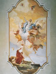 Assomption, par Giovanni Battista Tiepolo, fresque, Oratoire de la Pureté, Udine