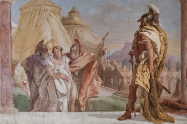 Eurybate et Talthybios conduisant Briséis à Agamemnon (détail)
