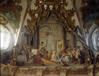 Le mariage de Béatrice de Bourgogne et Frédéric Ier de Hohenstaufen (1122-1190) dit Frédéric Barberousse, roi d