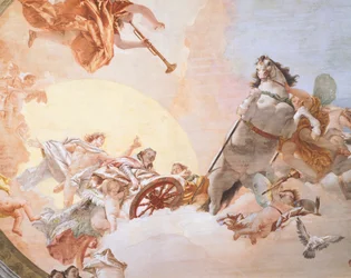 Allégorie de mariage par Giambattista Tiepolo, fresque, détail, Plafond de la Salle de l