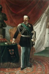 Portrait de Victor Emmanuel II de Savoie (huile sur toile)