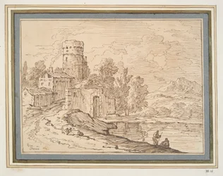 Paysage avec château près de l