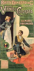 Affiche publicitaire pour les magasins de peinture Ratti Ernesto & Co., Italie
