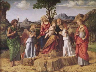 Sainte Conversation - La Sainte Famille entourée d