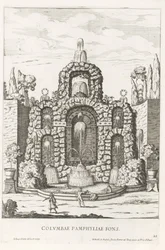 Fontaine avec des colombes dans les jardins de la Villa Doria Pamphilj à Rome