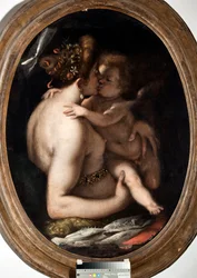 Vénus et Cupidon. Peinture de Giovanni Battista Paggi (1554-1627)