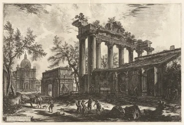 Autre vue des vestiges du pronaos du temple de la Concorde (le temple de Saturne avec l
