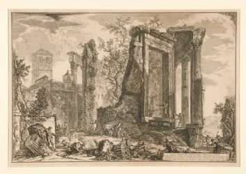 Autre vue du Temple de la Sibylle à Tivoli, de Vedute di Roma