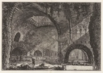 Autre vue de la Villa de Mécène à Tivoli, de Vedute di Roma