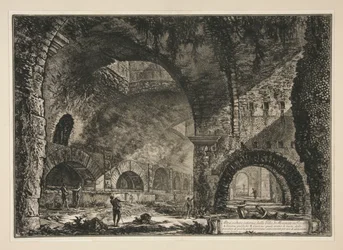 Autre vue intérieure de la villa de Mécène à Tivoli, de Vedute di Roma