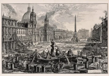 Vue de la Piazza Navona à Rome (tirée de : Vedute di Roma)