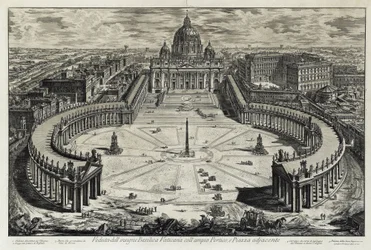 Vue de la place et de la basilique Saint-Pierre au Vatican (de : Vedute di Roma)