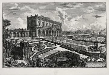 Vue de la Villa Albani devant la Porta Salaria (de : Vedute di Roma)