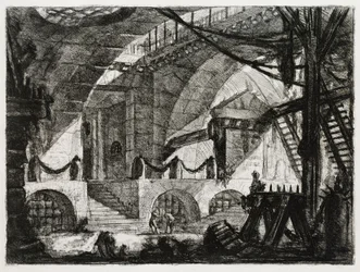 Le chevalet de sciage (planche 12 dans : Carceri d