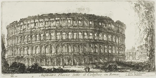 Amphithéâtre flavien, appelé le Colisée. 1. Arc de Constantin. 2. Colline Palatine, planche 12 de Quelques vues des arcs de triomphe et autres monuments