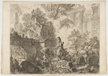 Frontispice, avec statue de Minerve
