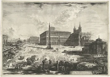 Vue du Latran à Rome avec la basilique Saint-Jean-de-Latran