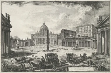 Vue de la place Saint-Pierre avec la basilique Saint-Pierre à la Cité du Vatican