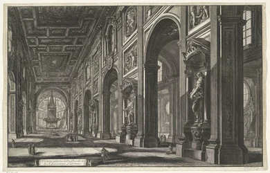 Intérieur de la basilique Saint-Jean-de-Latran à Rome (Vues de Rome)